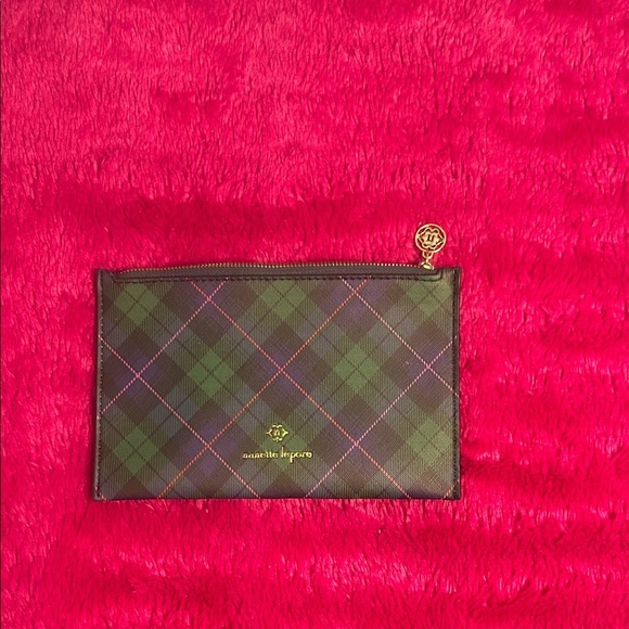 Nanette Lepore Tartan Cosmetic Bag - Green and Purple - Picture 2 of 6